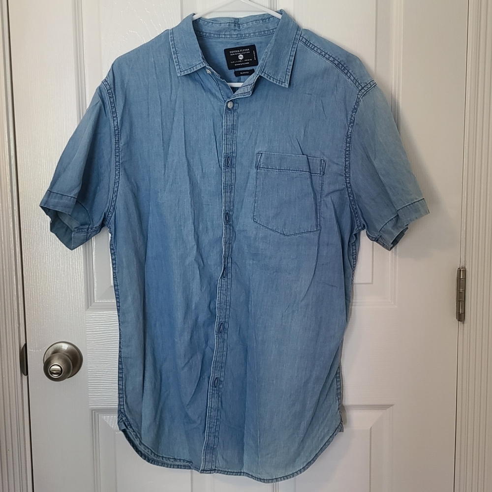 Slim Fit Jean Short Sleeve Button Down